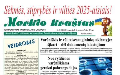 Varėniškis ir vėl teisėsaugininkų akiratyje: šįkart – dėl dokumentų klastojimo; Nuo rytdienos varėniškiams gerokai pabrangs dujos; Chorų festivalis su Nomeda Kazlaus; Patvirtintas 2025 metų biudžetas, kaip gyvensime kitais metais?